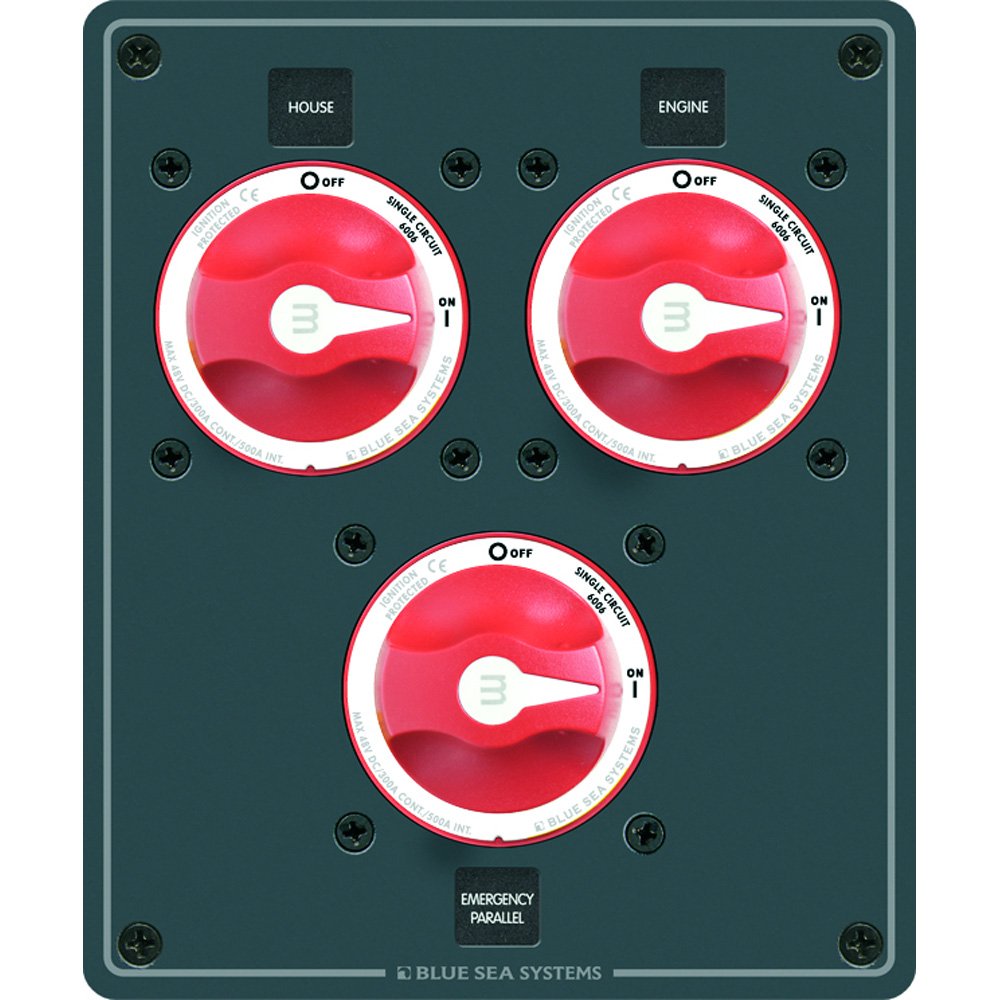 Blue Sea Systems Traditional Metal Dual Bank Battery Management Panel
