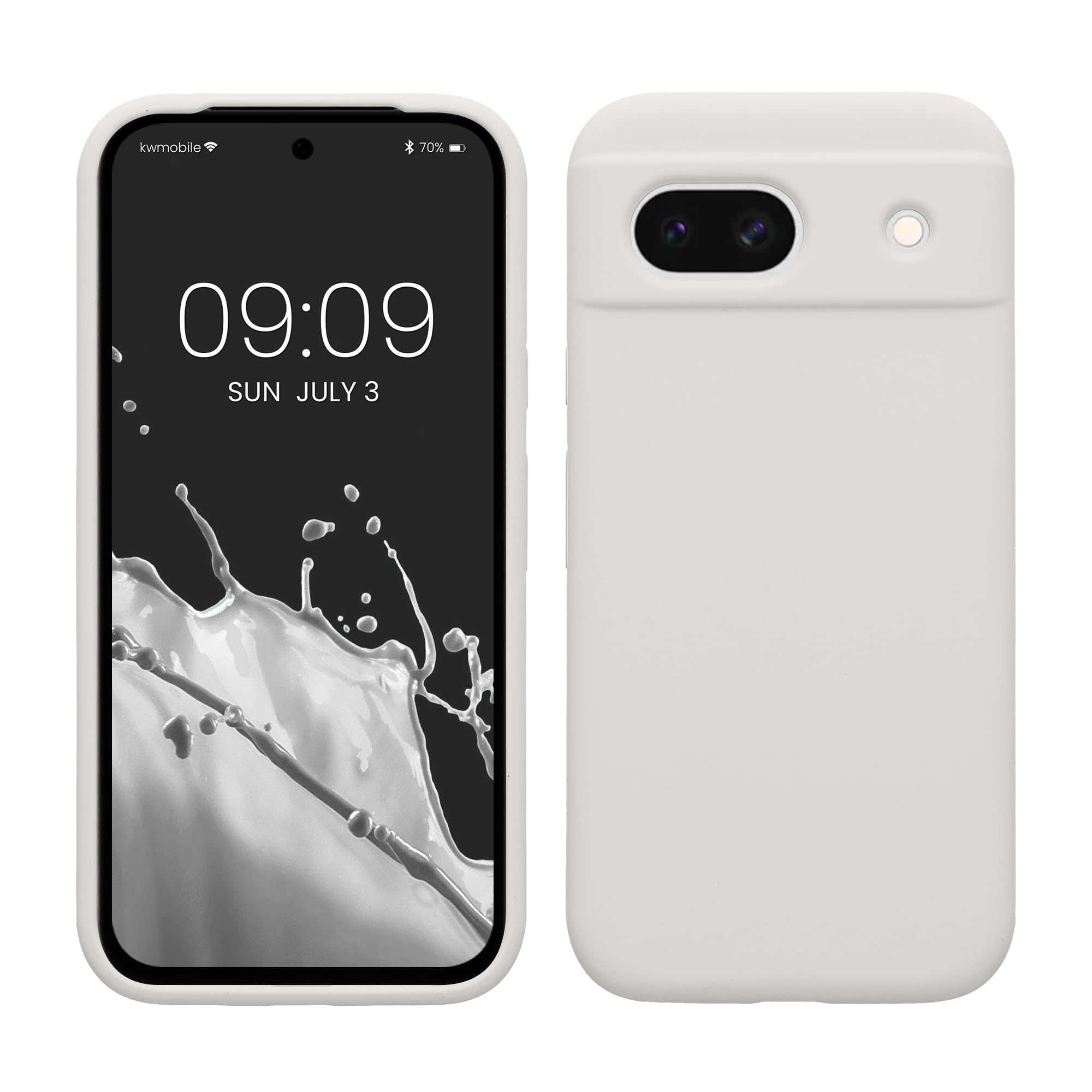 kwmobile Case Compatible with Google Pixel 8a Case - TPU Silicone Phone Cover with Soft Finish - White Matte
