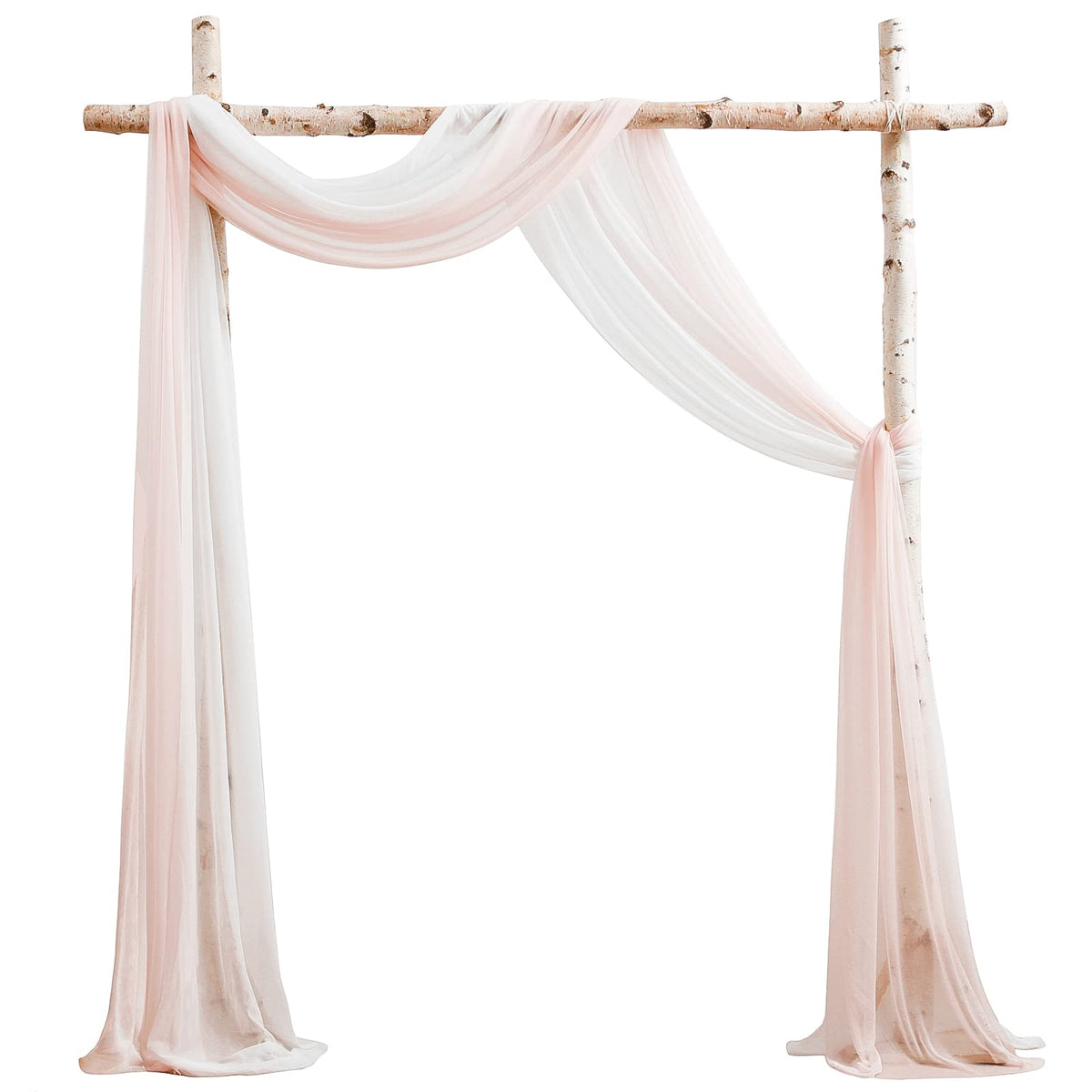 Floroom Wedding Arch Draping Fabric 2 Panels 20Ft Chiffon Fabric Drapes Arbor Drapery Wedding Ceremony Reception Swag Decoration