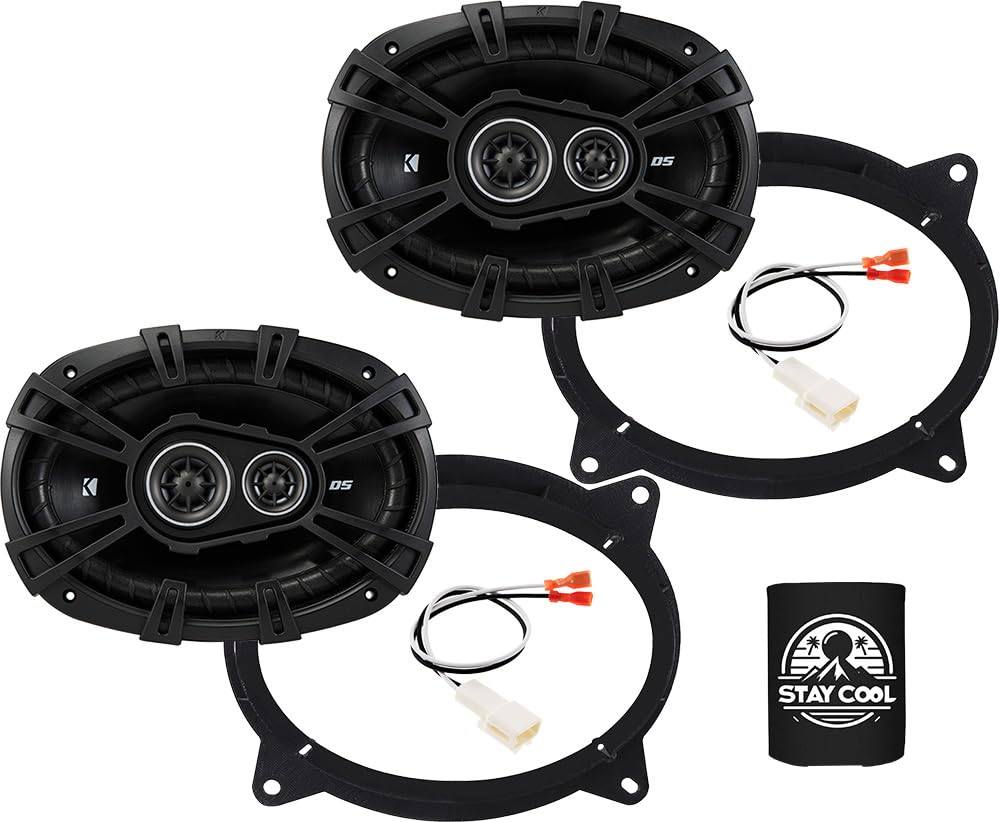 KICKER Speakers 6X9 inch for Toyota Highlander 2014-2019 Upgrade Kit - Pair of DS Series with Adapters and Harness, Car Audio Fr