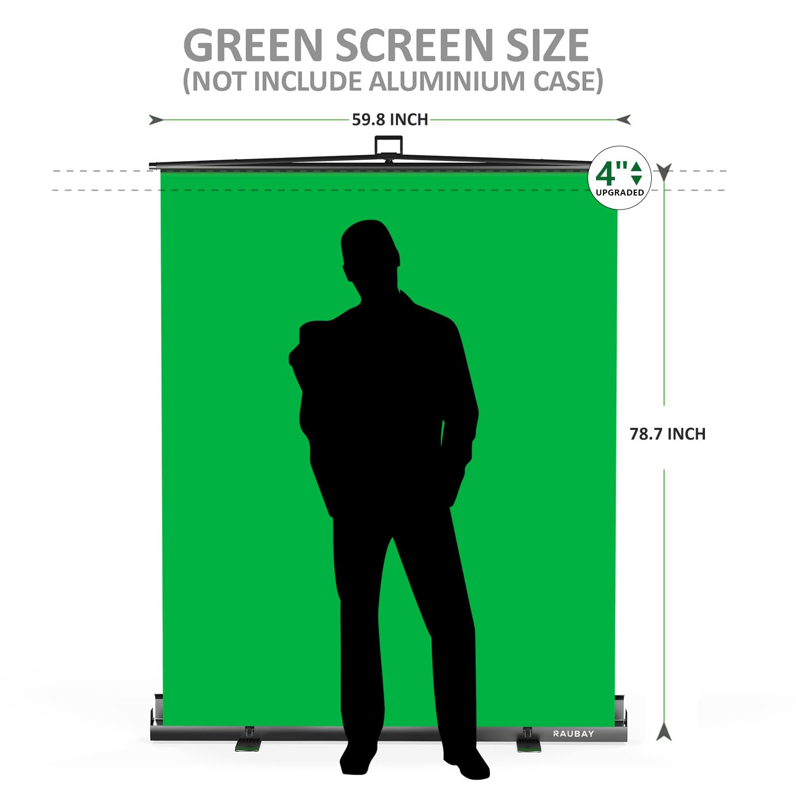 ?Easy Set Up? Raubay 59.8 X 78.7In Collapsible Green Screen Backdrop Portable Retractable Chroma Key Panel Photo Background With