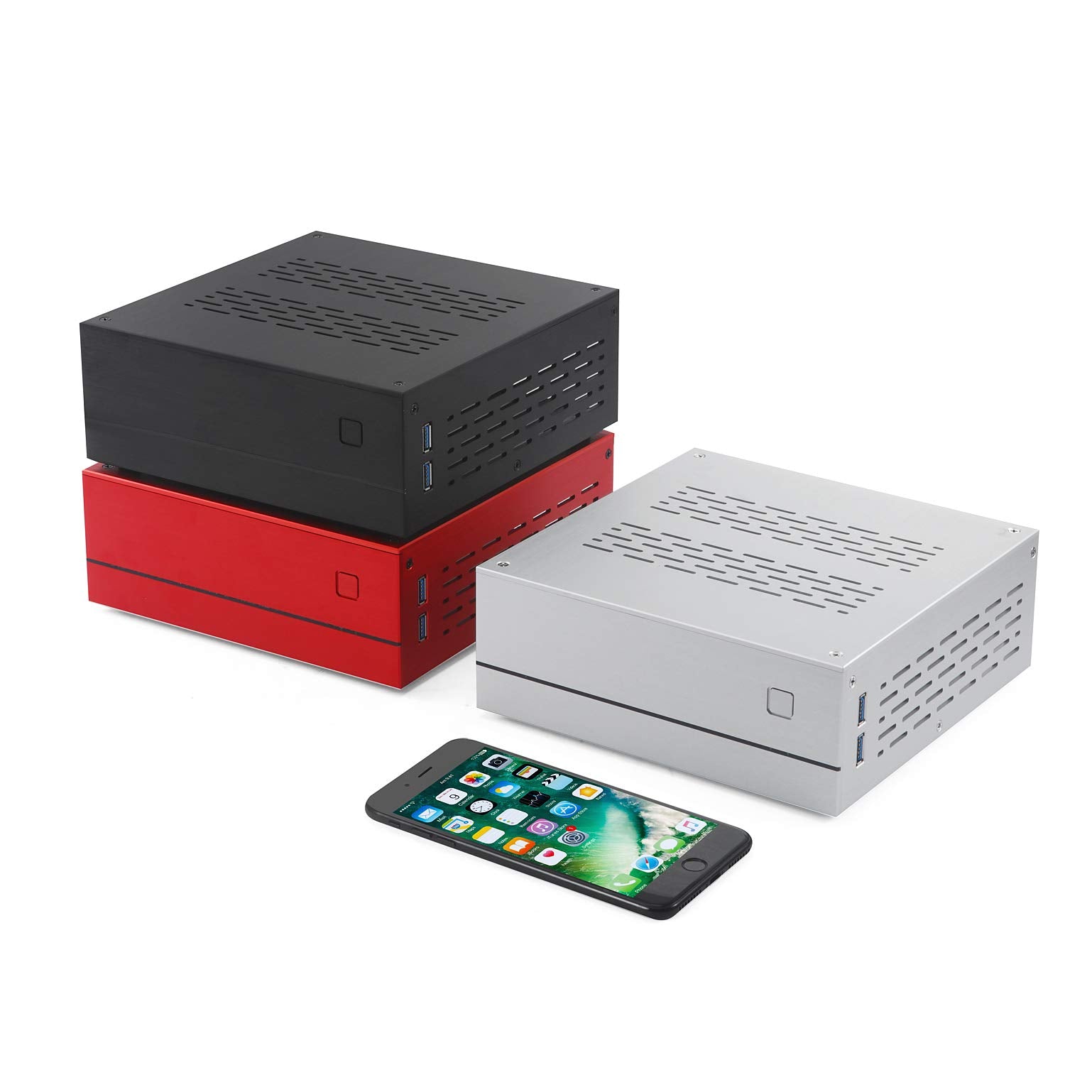 Goodisory A01 Aluminum Mini Itx Htpc Desktop Computer Chassis (Sliver Tempered Glass)