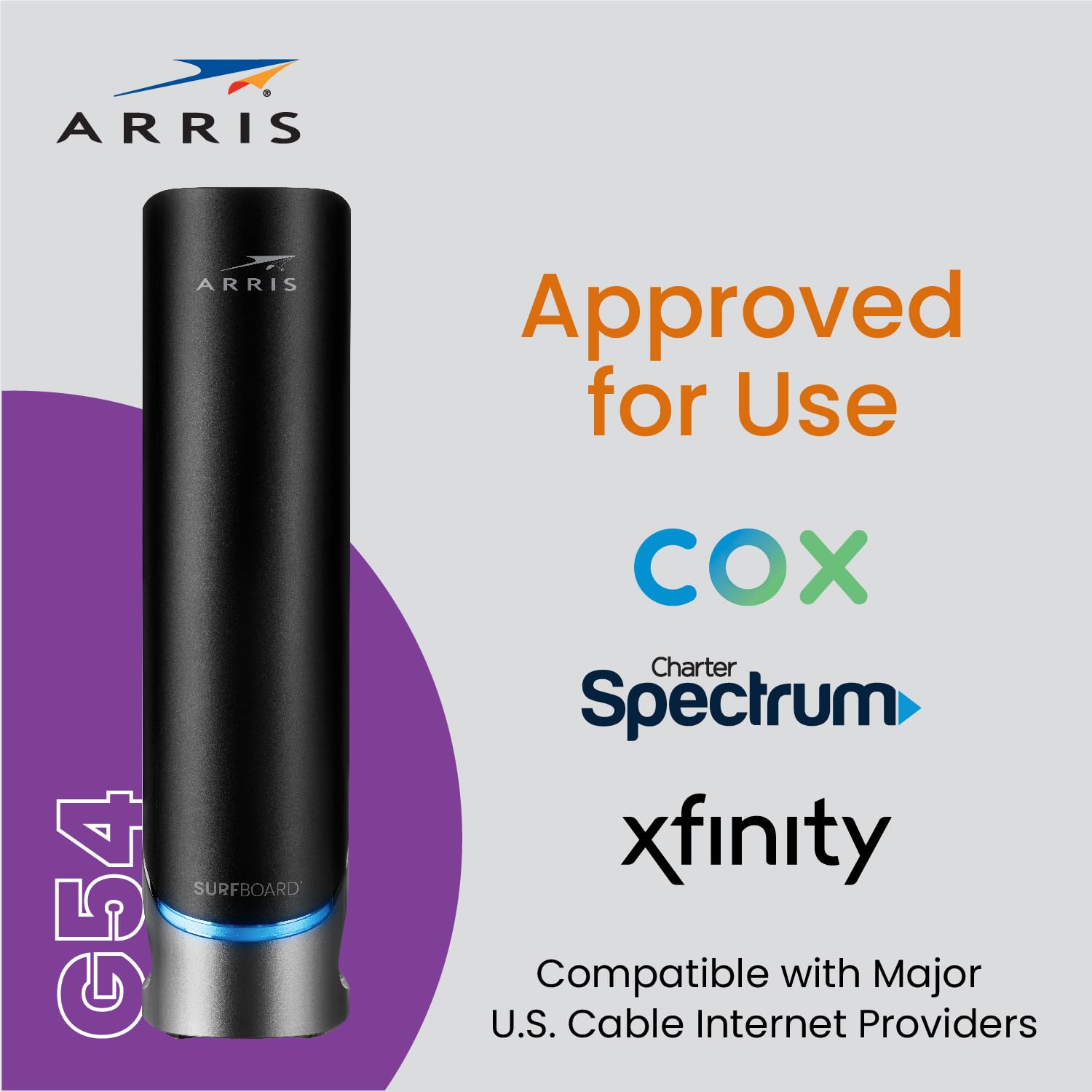 Arris (G54)   Cable Modem Router Combo   Fast Docsis 3.1 Multi Gigabit & Be 18000 Wifi 7 Router Comcast Xfinity, Cox, Spectrum Q