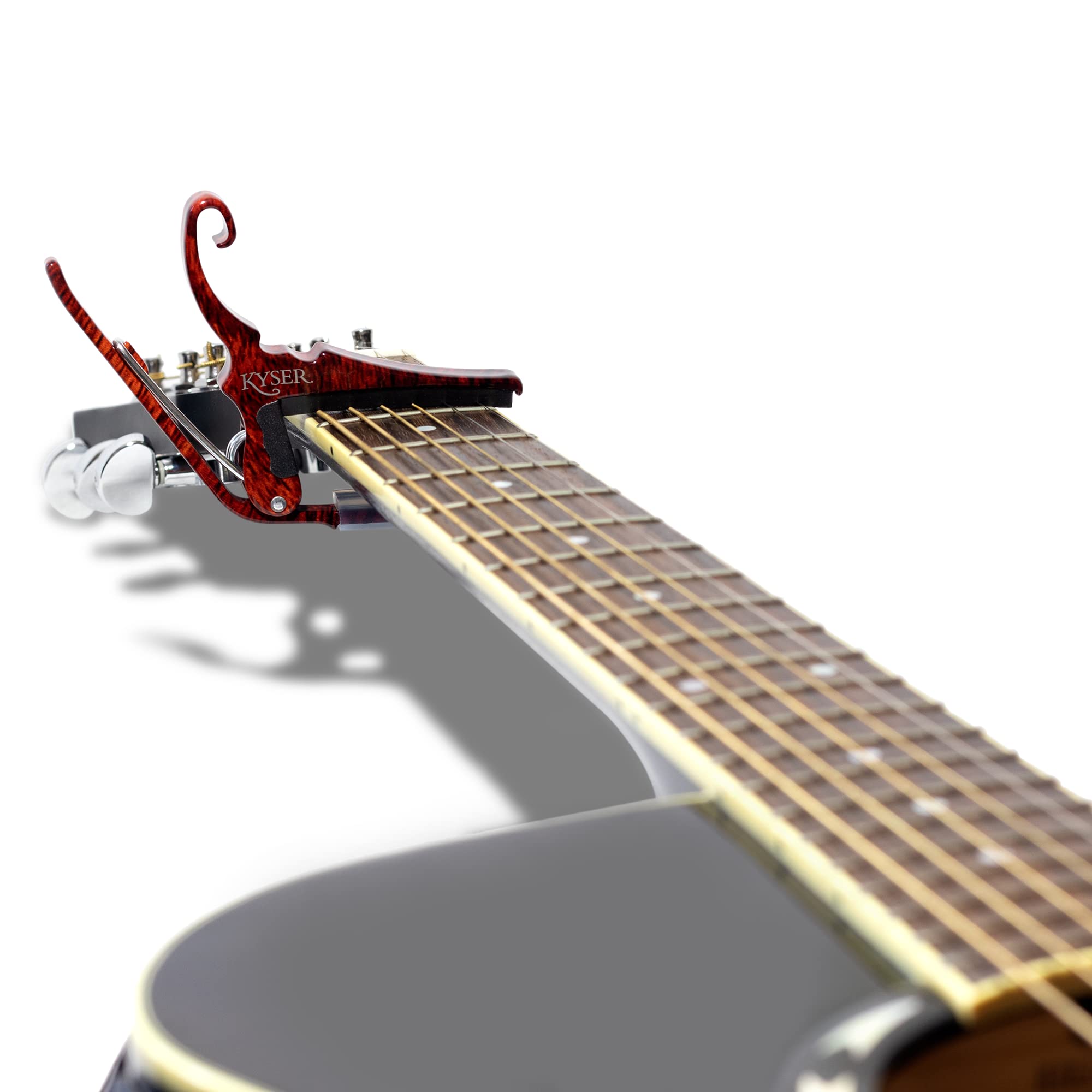 Kyser Quick Change Guitar Capo For 6 String Acoustic Guitars, Rosewood, Kg6Rw