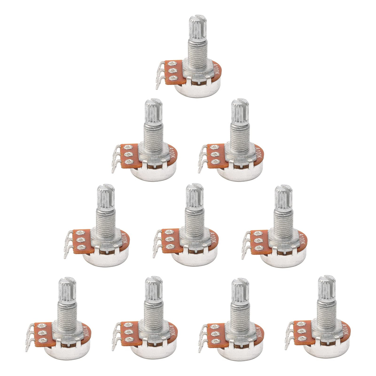 Jiuwu Dn A10K Ohm Mini Control Potentiometer For Electric Guitar Volume Pot (Pack Of 10)