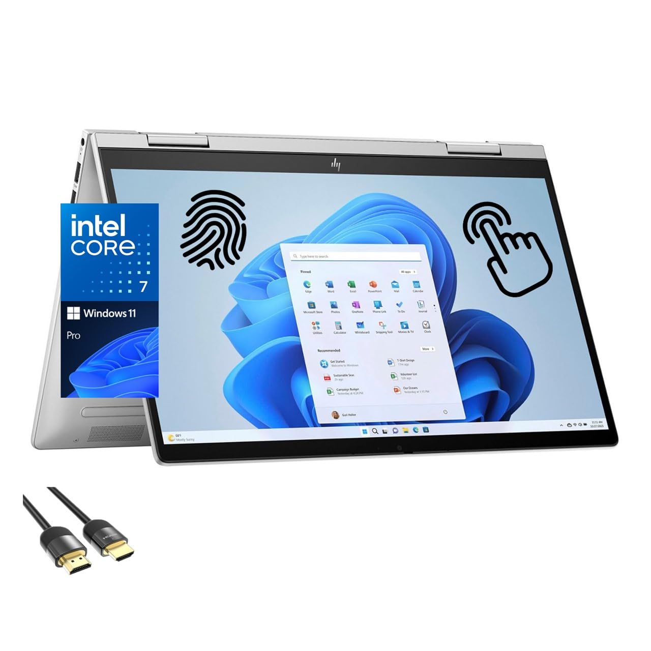 Hp 2-In-1 Envy Laptop, 14'' Fhd Touchscreen Display, Intel 10-Cores 7-150U (Up To 5.4Ghz), 16Gb Ram, 1Tb Pcie Ssd, Wifi 6E, Back