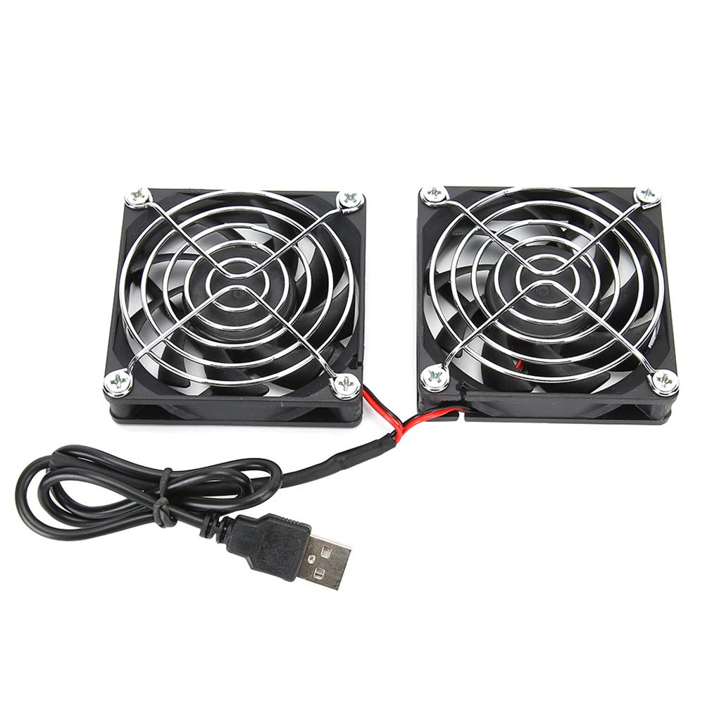 Dual Cooling Fans For Router, 5V Usb Dual Cooling Fan Router Heatsink For Rt?Ac68U Ac86U Ex6200 Ac15