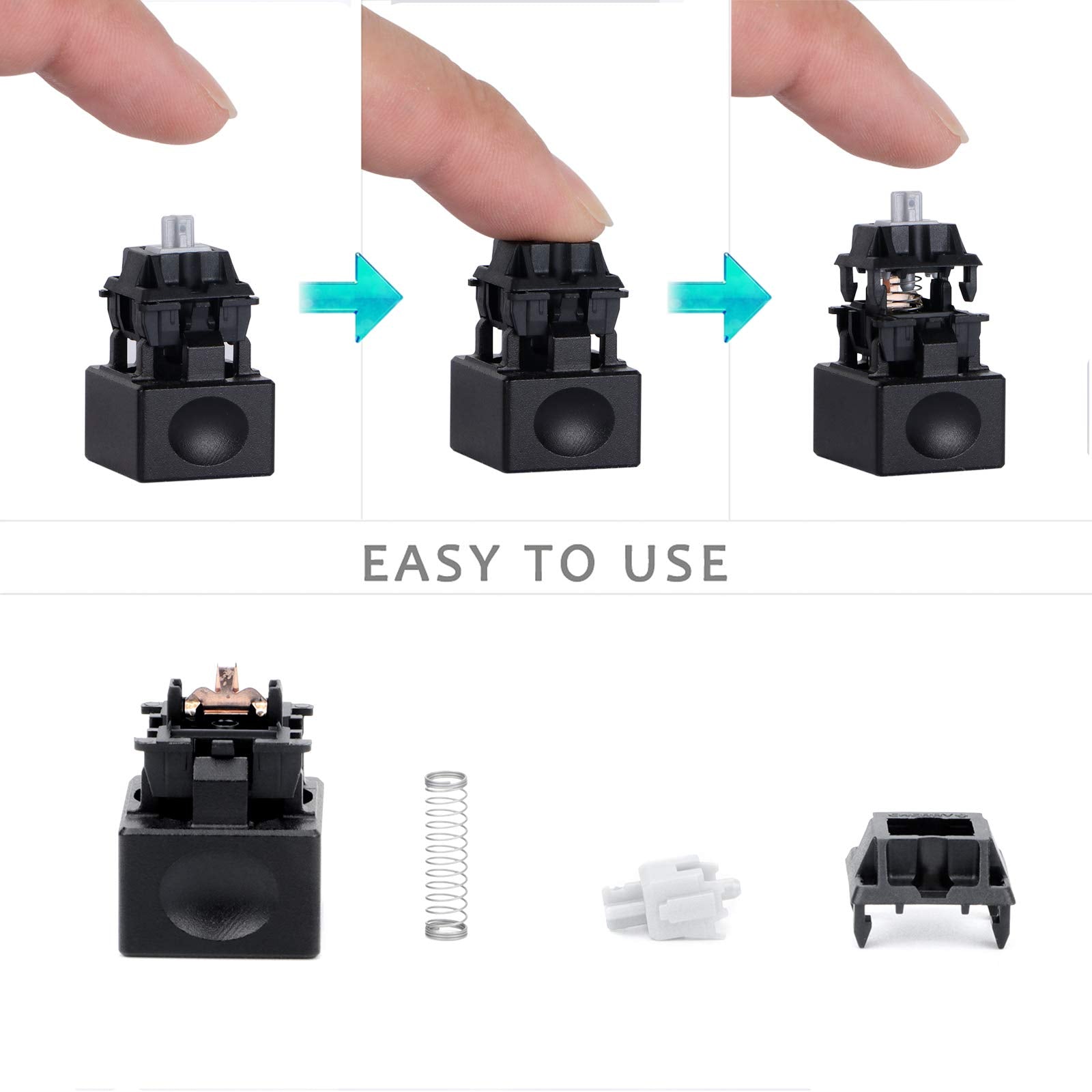 Aluminum Alloy Switch Opener With Keycap Puller For Cherry Mx Switches   Black