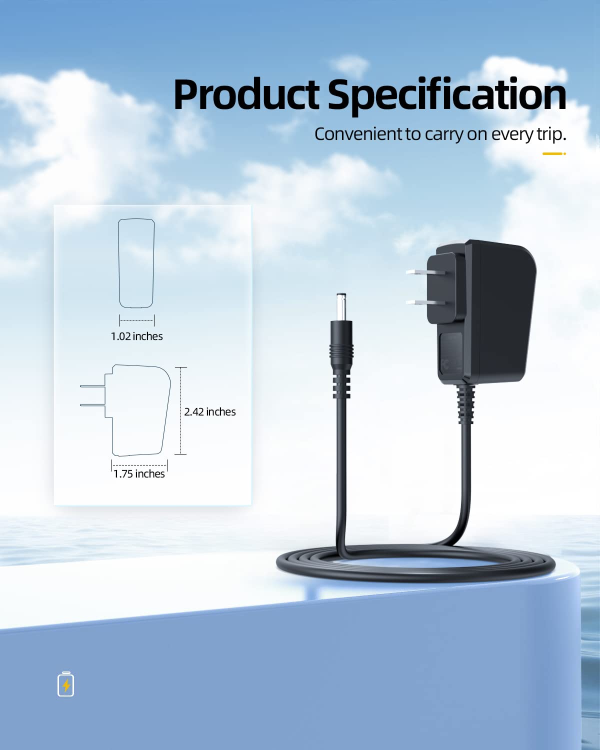 8V Power Cord Fit For Philips Hq840 Power Cord Shaver Norelco Multigroom Series 3000 Mg3760 Mg3760/50 Mg3750 Mg3750/50 Mg3750/10