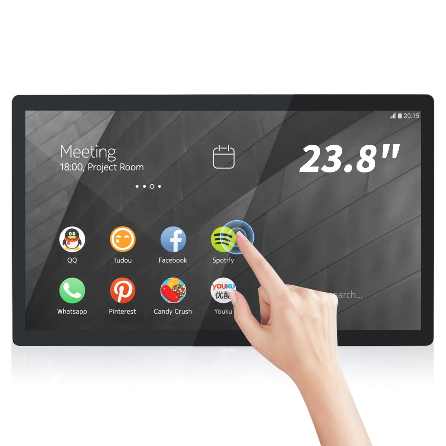 TouchWo 23.8 inch Android 14 Touchscreen Monitor Tablet, 16:9 FHD 1080P, WiFi & BT, Built-in Speakers, RK3576 8GB RAM & 128GB RO