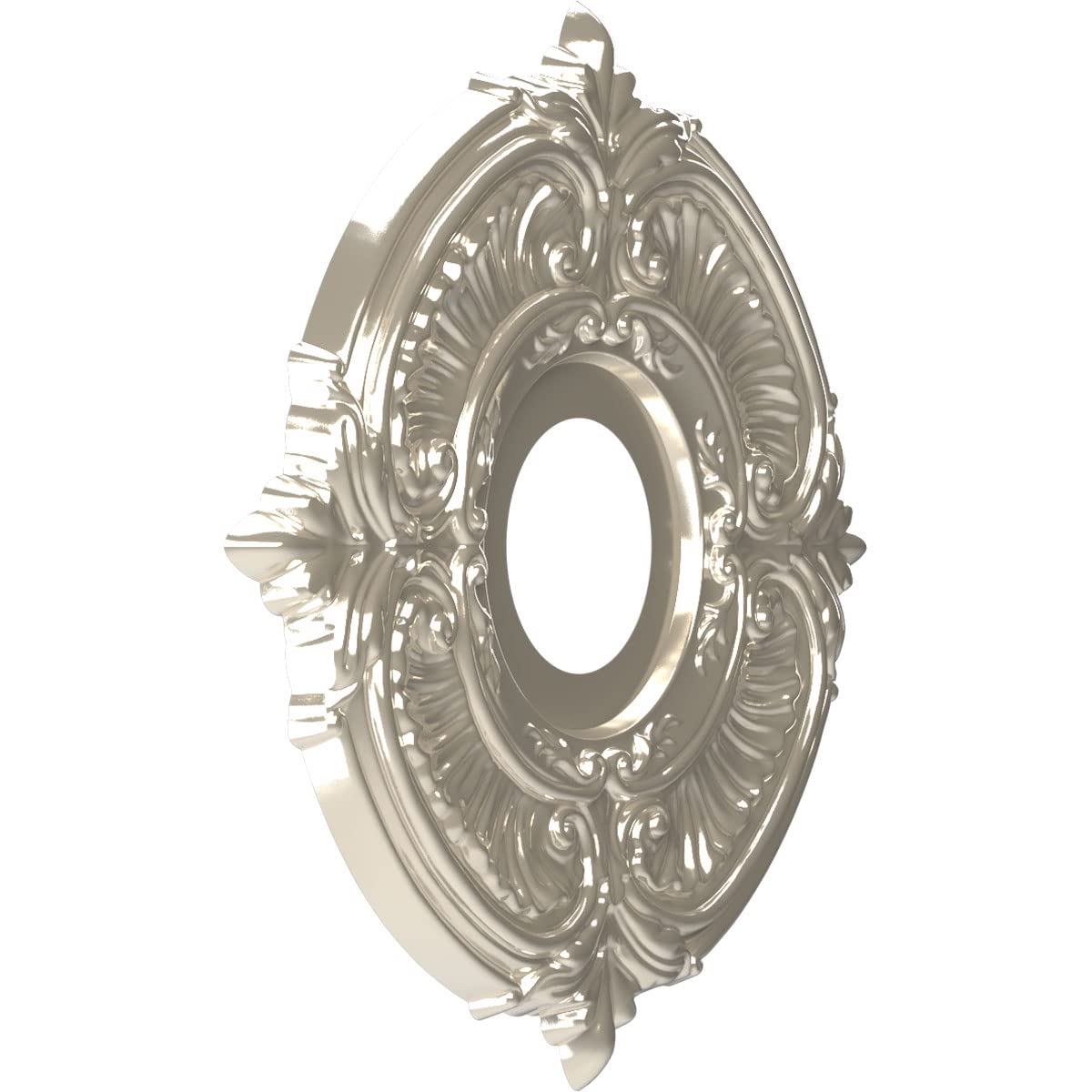 Ekena Millwork Cmp13Atbcr Attica Thermoformed Pvc Ceiling Medallion (Fits Canopies Up To 5), 13Od X 3 1/2Id X 3/4P, Bright Coat