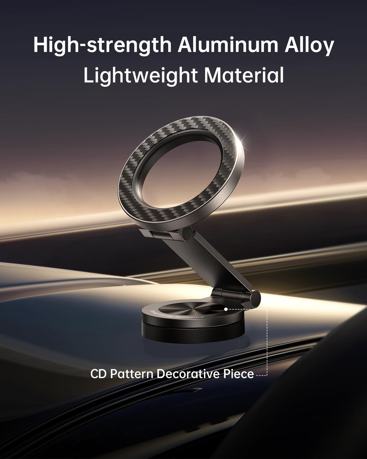 Syncwire For Magsafe Car Mount - [360 Rotation] Magnetic Phone Holder For Car, Adjustable Metal Arm, Car Magnet Phone Mount For