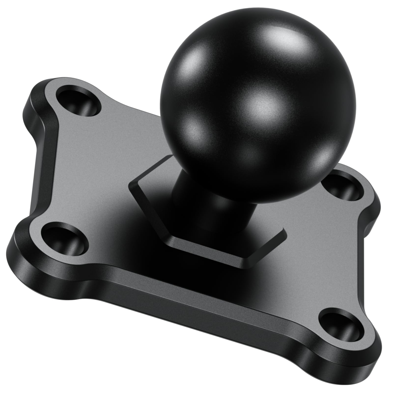 Brcovan 1'' Ball Mount Base With Aluminum Alloy 4 Hole Amps Square Plate Compatible With Ram Mounts B Size 1 Inch Ball Double Socket Arm