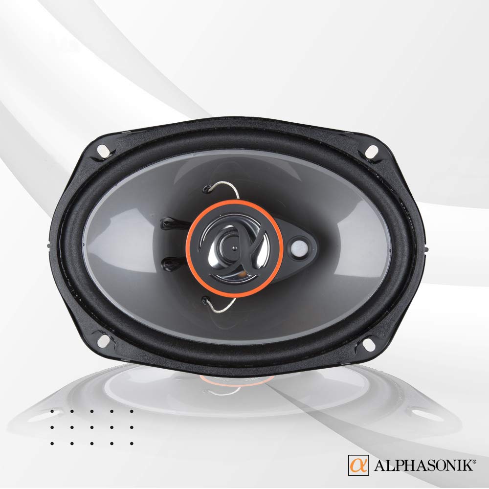 Two Pair Of Alphasonik As68 6X8 Inch 350 Watts Max 3 Way Car Audio Full Range Coaxial Speakers With Universal Mounting Holes For