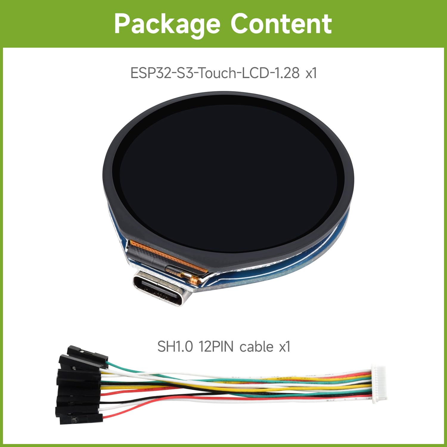 Waveshare Esp32 S3 Development Board, With 1.28Inch Round Touch Lcd, Compact Size, Accelerometer And Gyroscope Sensor