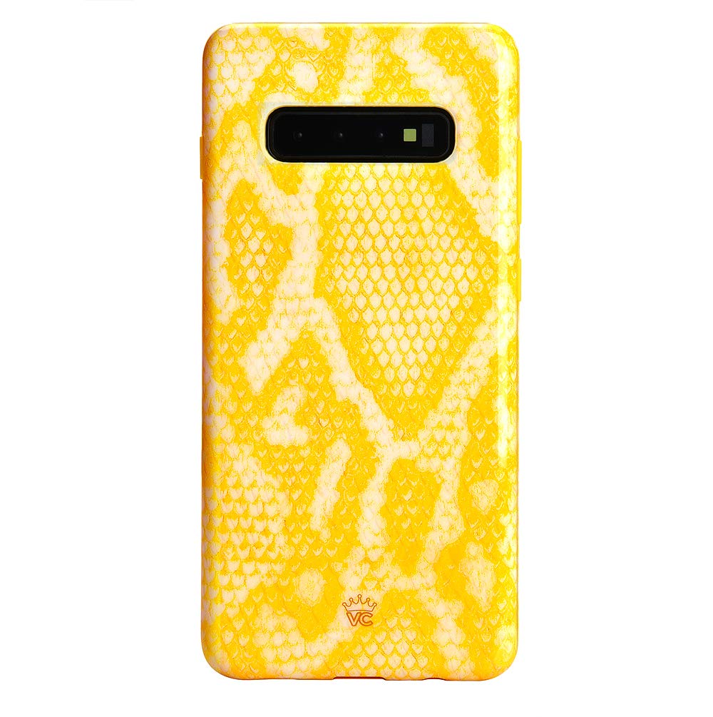 Velvet Caviar Compatible With Samsung Galaxy S10 Plus Case   Cute Protective Phone Cases For Girls Women (Yellow Snakeskin)