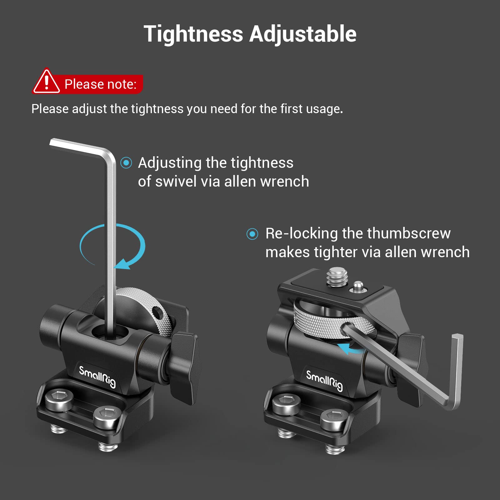 Smallrig Monitor Mount Swivel 360 And Tilt 180 Adjustable Bracket With 1/4- 20 Screws For 5 And 7 Monitor - 2904B