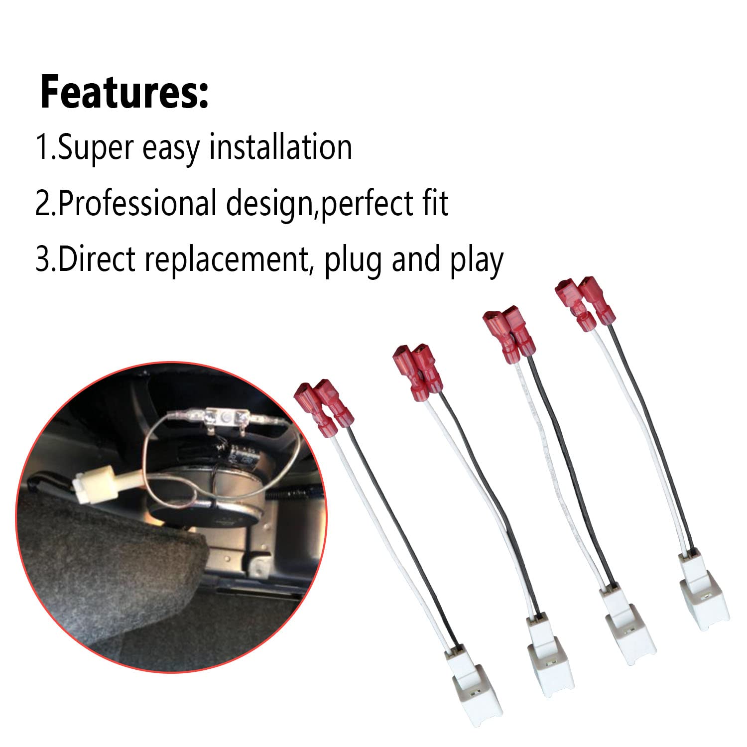 4Pcs Speaker Wire Harness Replacement For 2004 2021 Nissan Altima Titan Frontier Versa Xterra Pathfinder Speaker Connector, 2006