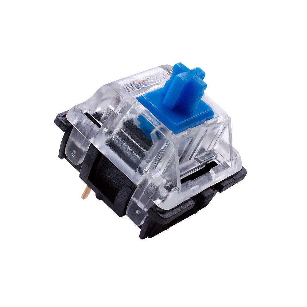 Granvela Gateron Ks 8 Blue Switches For Mechanical Keyboards, Clicky Tactile 3 Pin Black Shell Compatible With Cherry Mx Switche