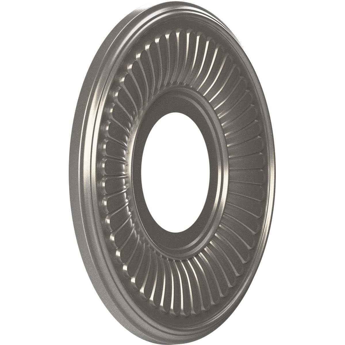 Ekena Millwork 10Od X 3 1/2Id X 3/4P Berkshire Thermoformed Pvc Ceiling Medallion (Fits Canopies Up To 4 1/2), Aged Dark Steel