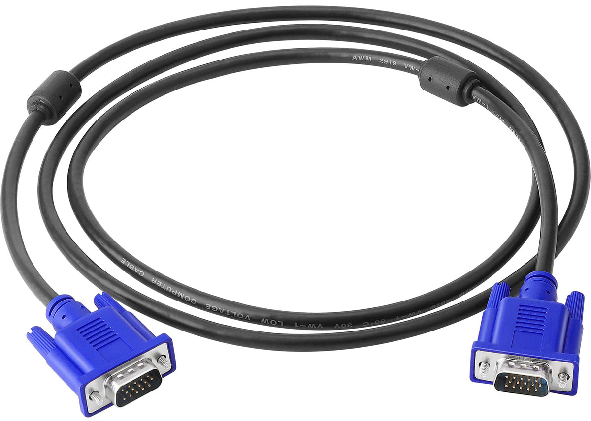 Pasow Vga To Vga Monitor Cable Hd15 Male To Male For Tv Computer Projector (5 Feet)