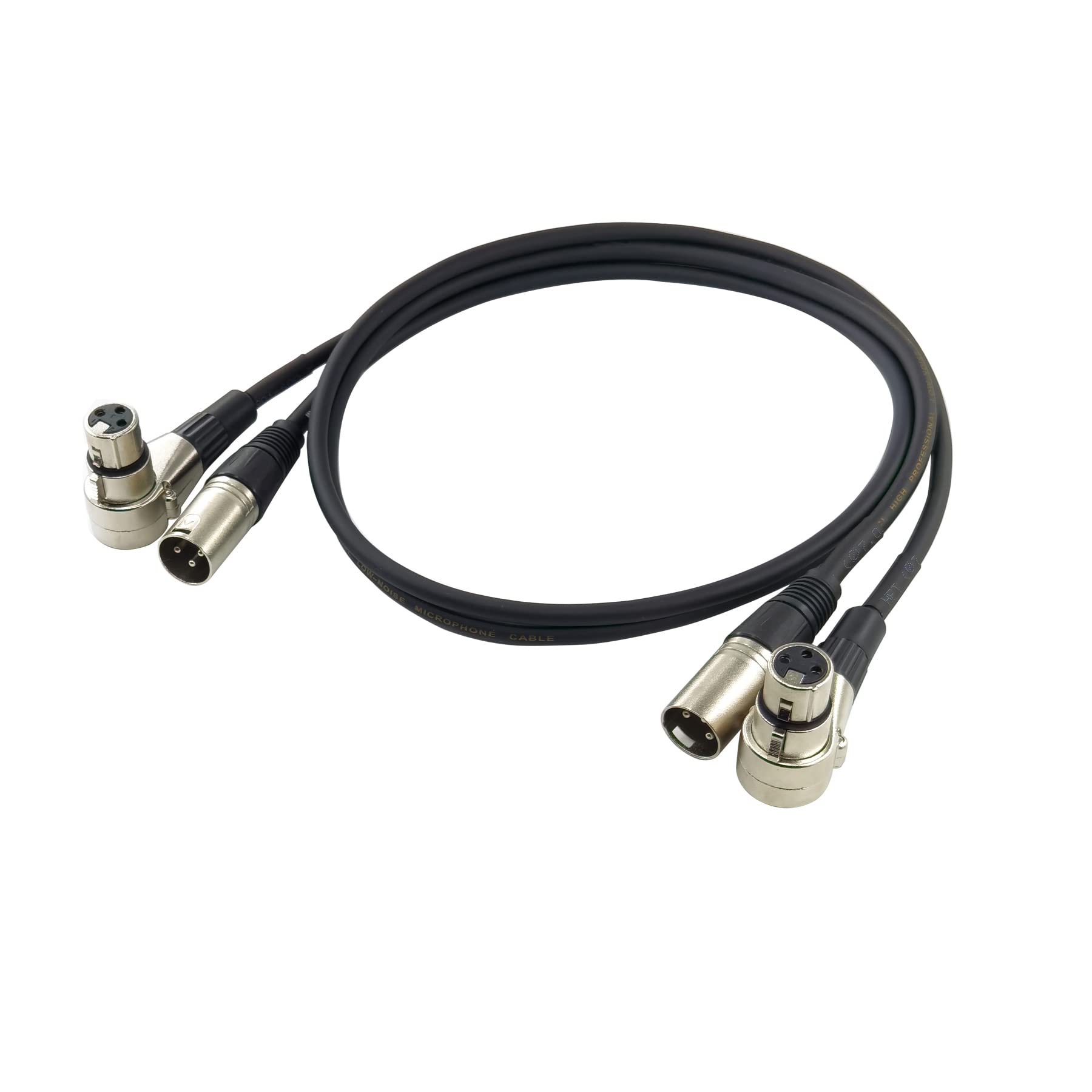 Wjstn Right Angle Xlr Microphone Cable, 90 Degree Female To Straight Male Balanced Cord 3 Ft 2Pack