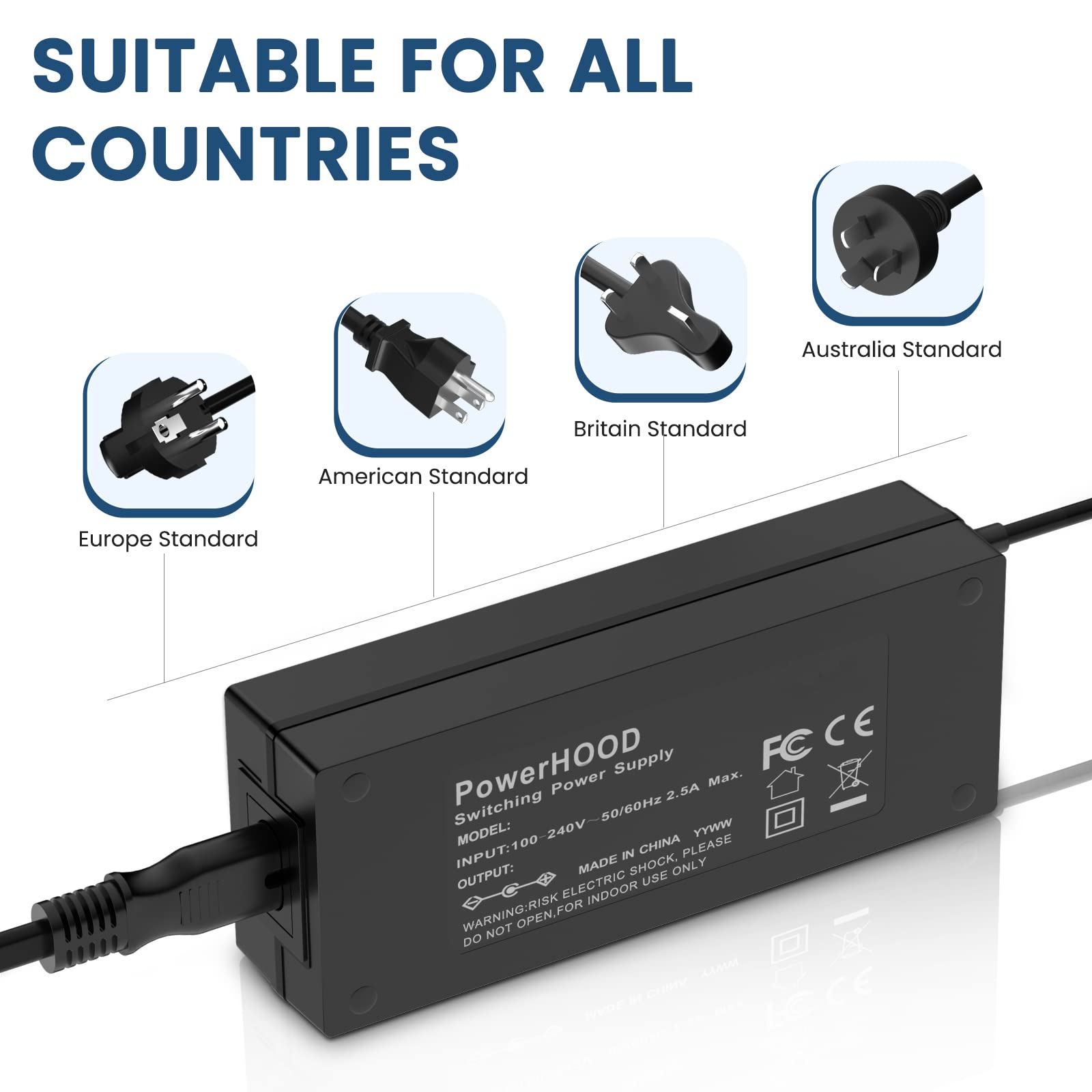 Powerhood Ac Adapter Charger Compatible With Yamaha Clp 735 Clp 735B Clp 735R Clp 735Dw Clp 735Wa Clp 735Wh Clp 735Pe 88 Key Cla