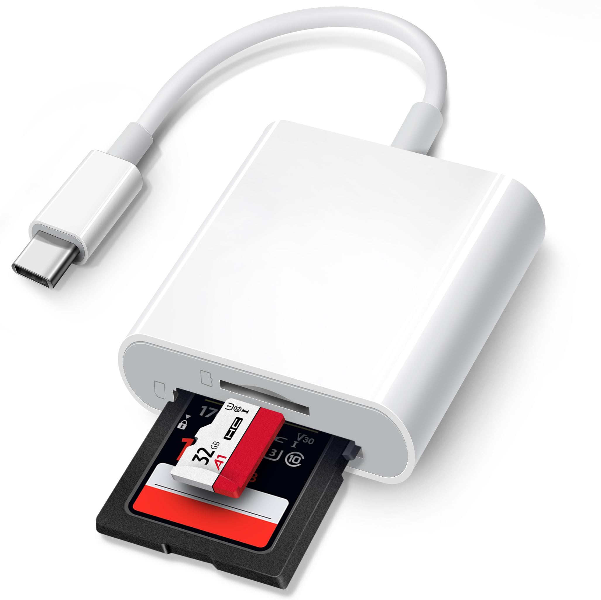 Trail Camera Usb C Sd Card Reader, Chiaopio 2 In 1 Usb C To Memory Card Adapter With Sd Microsd Dual Slot Compatible With Iphone