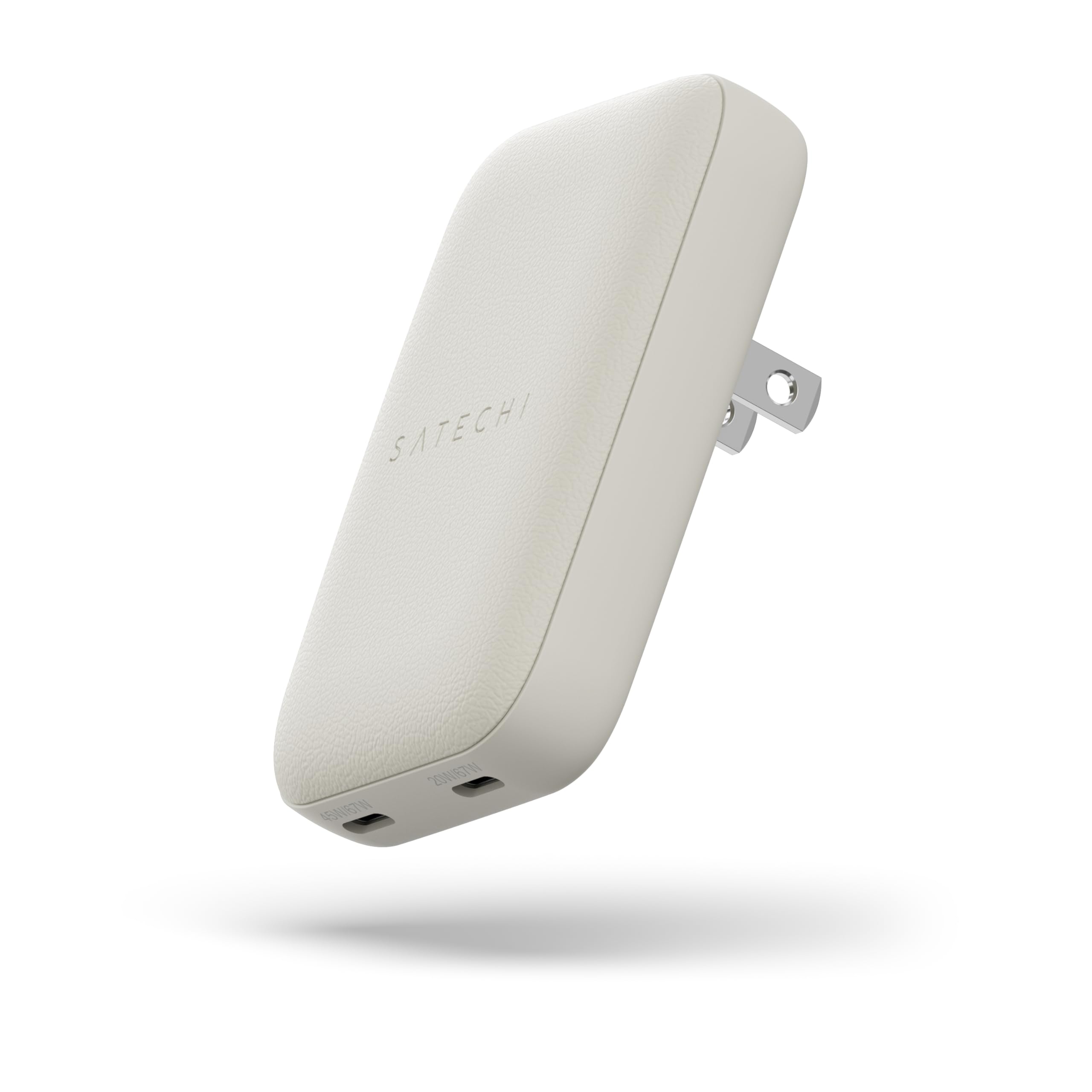 Satechi OntheGo 67W Wall Charger, GaN USB C Travel Charger with 2 USB-C PD Fast Charging Ports, for MacBook Pro/Air M4/M3, iPad 