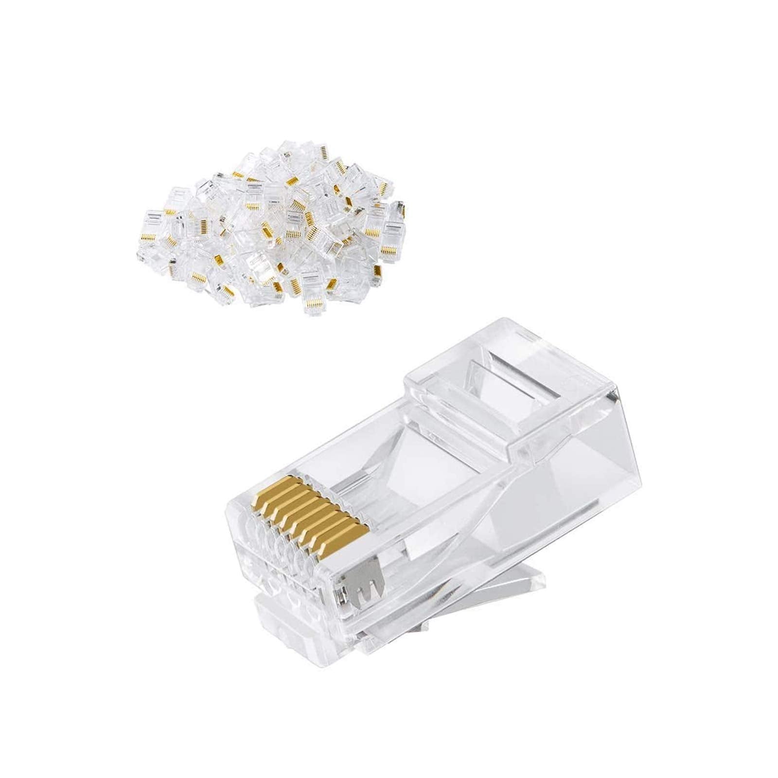 CableCreation Cat6 RJ45 Connectors, 100-PACK Cat6 RJ45 Ends, Ethernet Cable Crimp Connectors UTP Network Plug for Solid Wire and