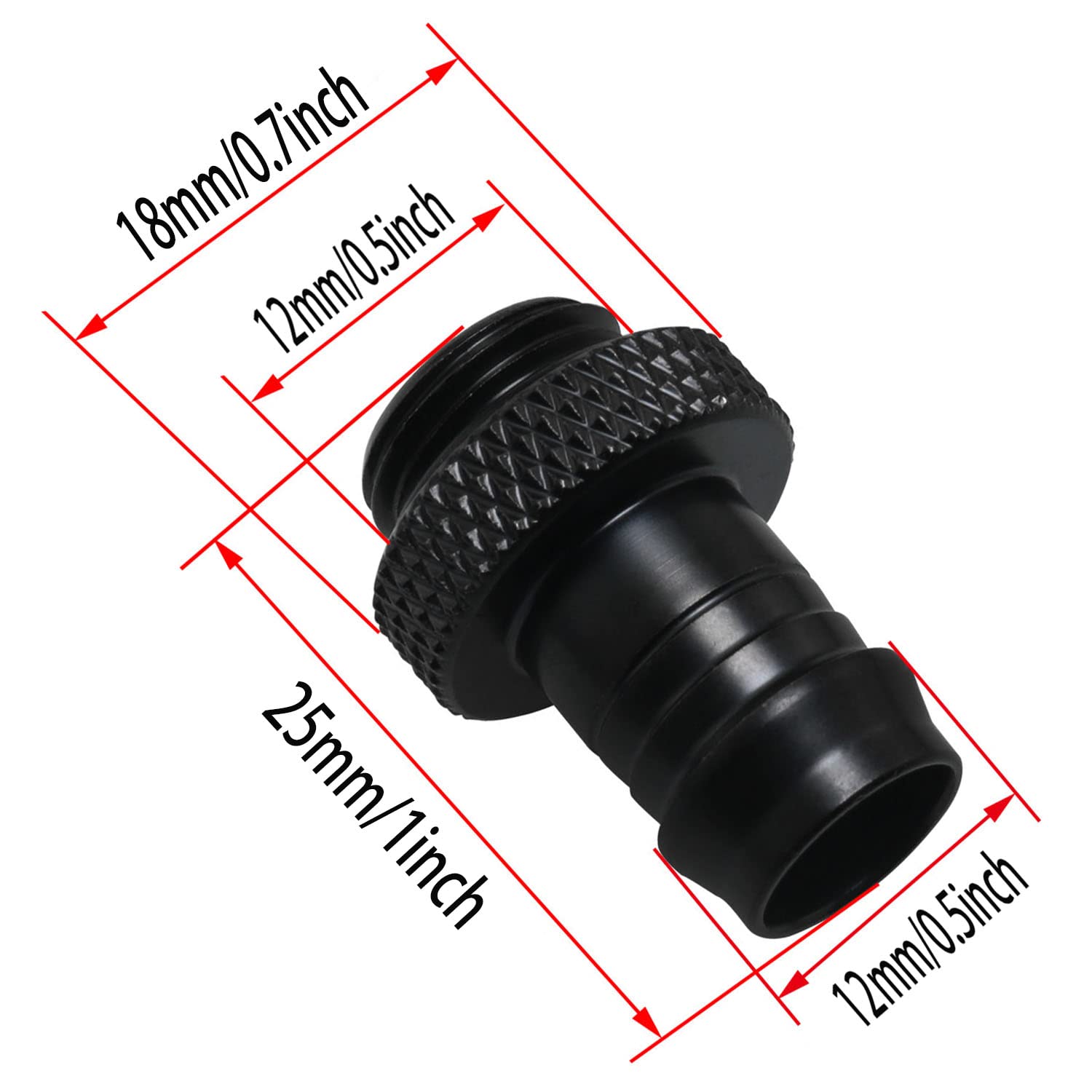 G1/4'' To 3/8'' Barb Fitting Zzlzx 2Pcs G1/4'' To 3/8'' Soft Tubing Barb Extender Connector For Computer Water Cooling System, B