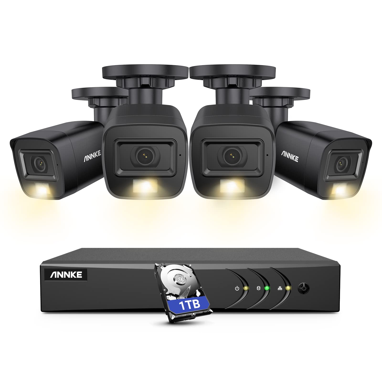 Annke 3K Security Camera System With Smart Dual Light, 8Ch 3K Lite H.265+ Surveillance Dvr With Ai Human/Vehicle Detection, 4 X Ip67 Cctv 3K 5Mp Camera With Mic/Audio, Color Night Vision, 1Tb Hdd