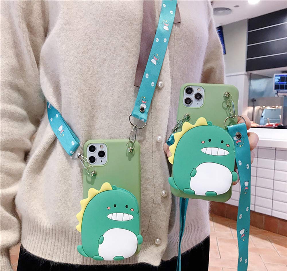 Sgvahy Wallet Case For Iphone 7 Case/Iphone 8 Case Cute Iphone Case With Strap Lanyard Coin Purse Funny Phone Case Kawaii Soft S
