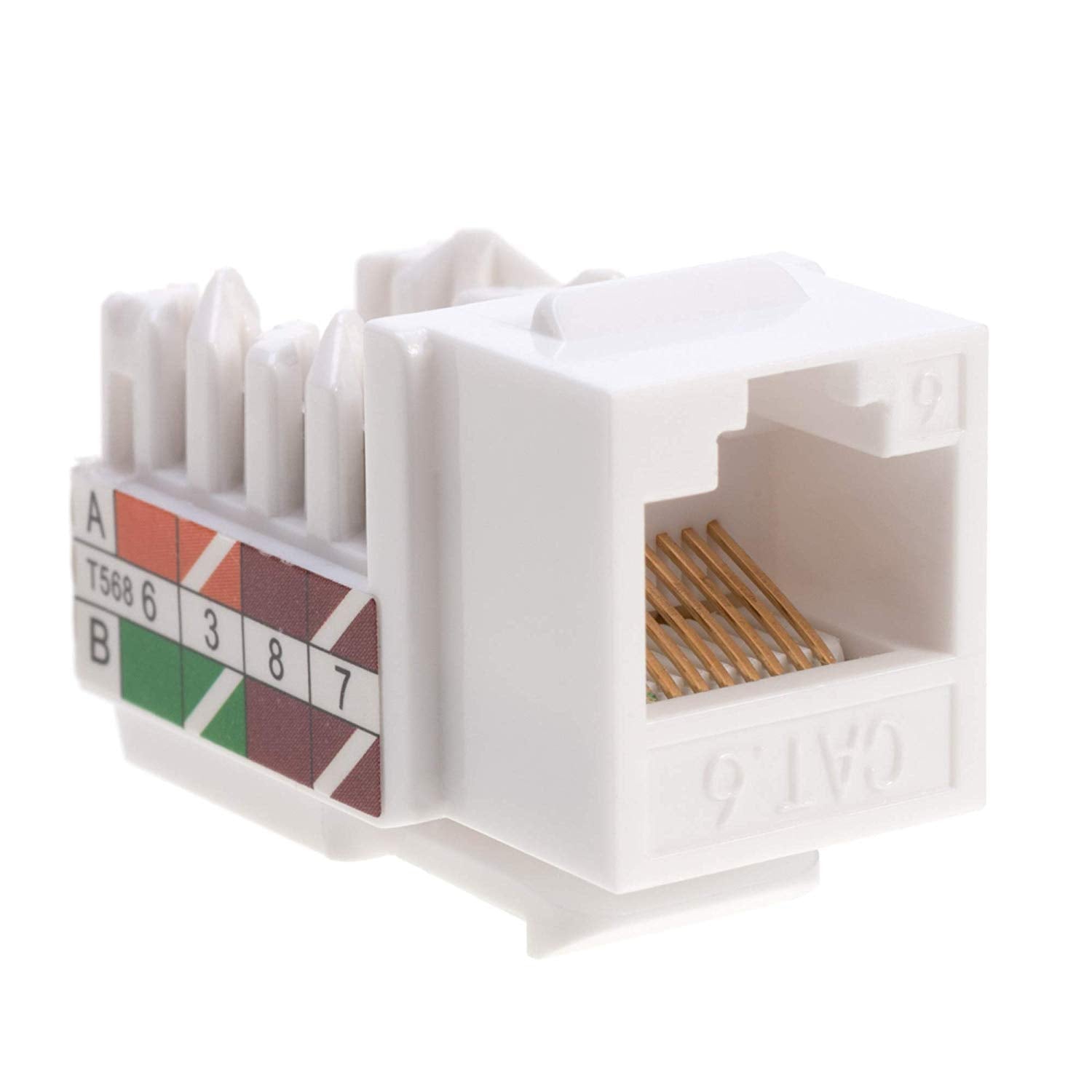 Satmaximum Cat6 45 Angled Keystone Ethernet Wall Jack Punch Down Utp 45 Degree (Easier Termination Than 90 Degree), Rj45 Slim Pr