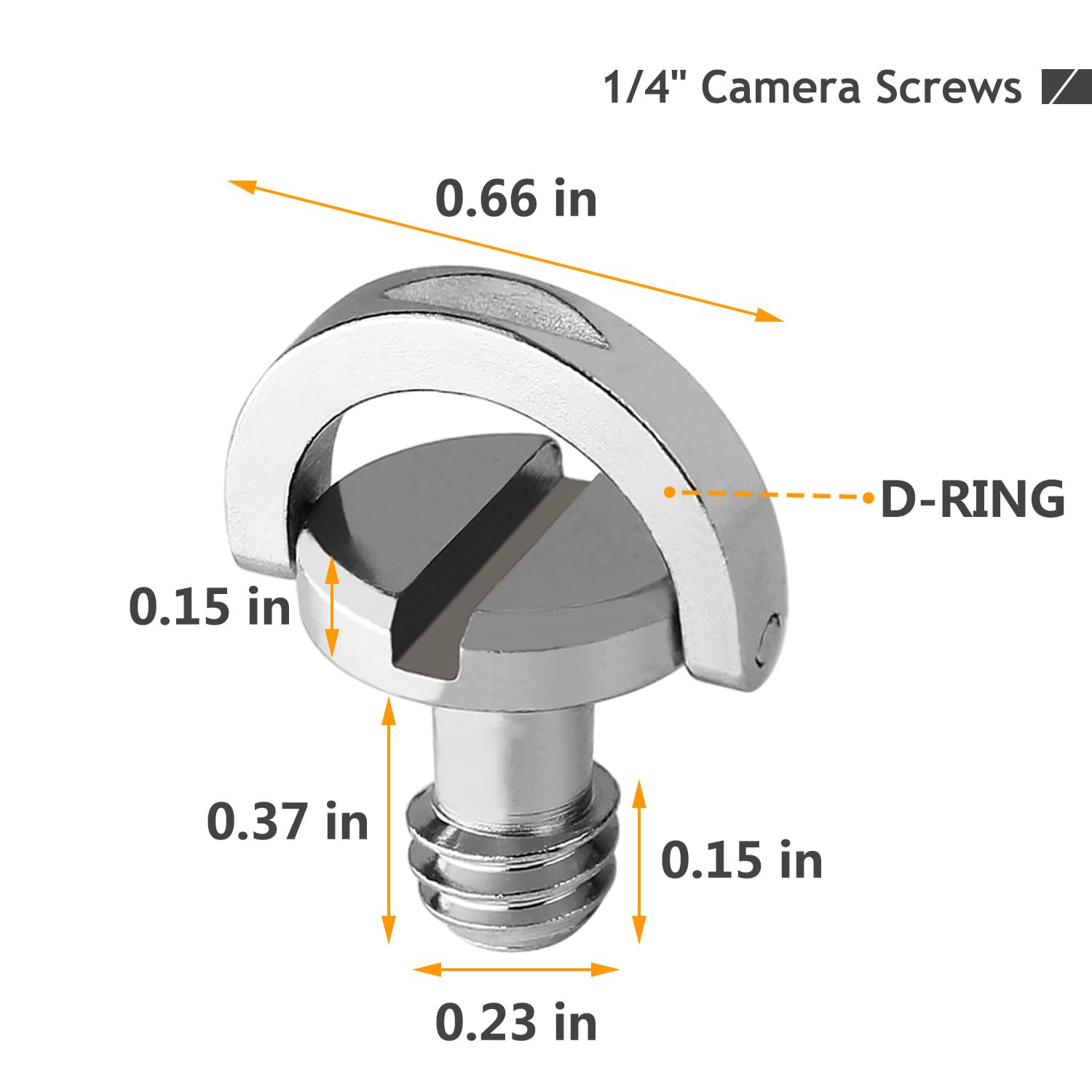 Frgyee 1/4' Camera Screws, D Ring Hinged Screw Quick Release Plate Camera Fixing Screw D Shaft For Tripod Mounting, Monopod, Qr Plate (5 Pack)