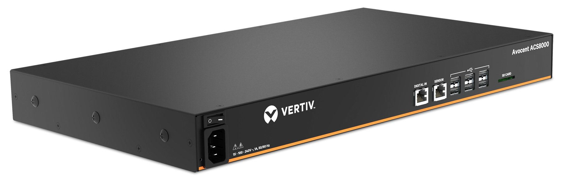Vertiv Avocent Acs8000 Serial Console, 16 Port Serial Console Server, Gigafit Fiber Connectivity, Usb Sensor Port, Remote Data C