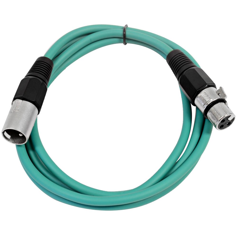 Seismic Audio - Saxlx-6-6 Pack Of 6' Green Xlr Male To Xlr Female Patch Cables - Balanced - 6 Foot Patch Cords