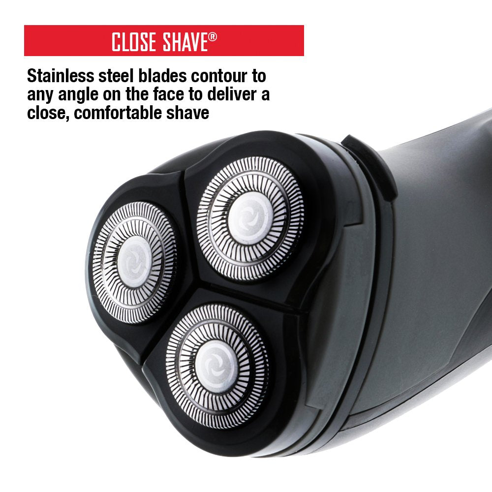 Xtreme Digital Lifestyle Accessories Barbasol Rechargeable Electric Rotary Shaver With Stainless Steel Blades And Pop Up Trimmer