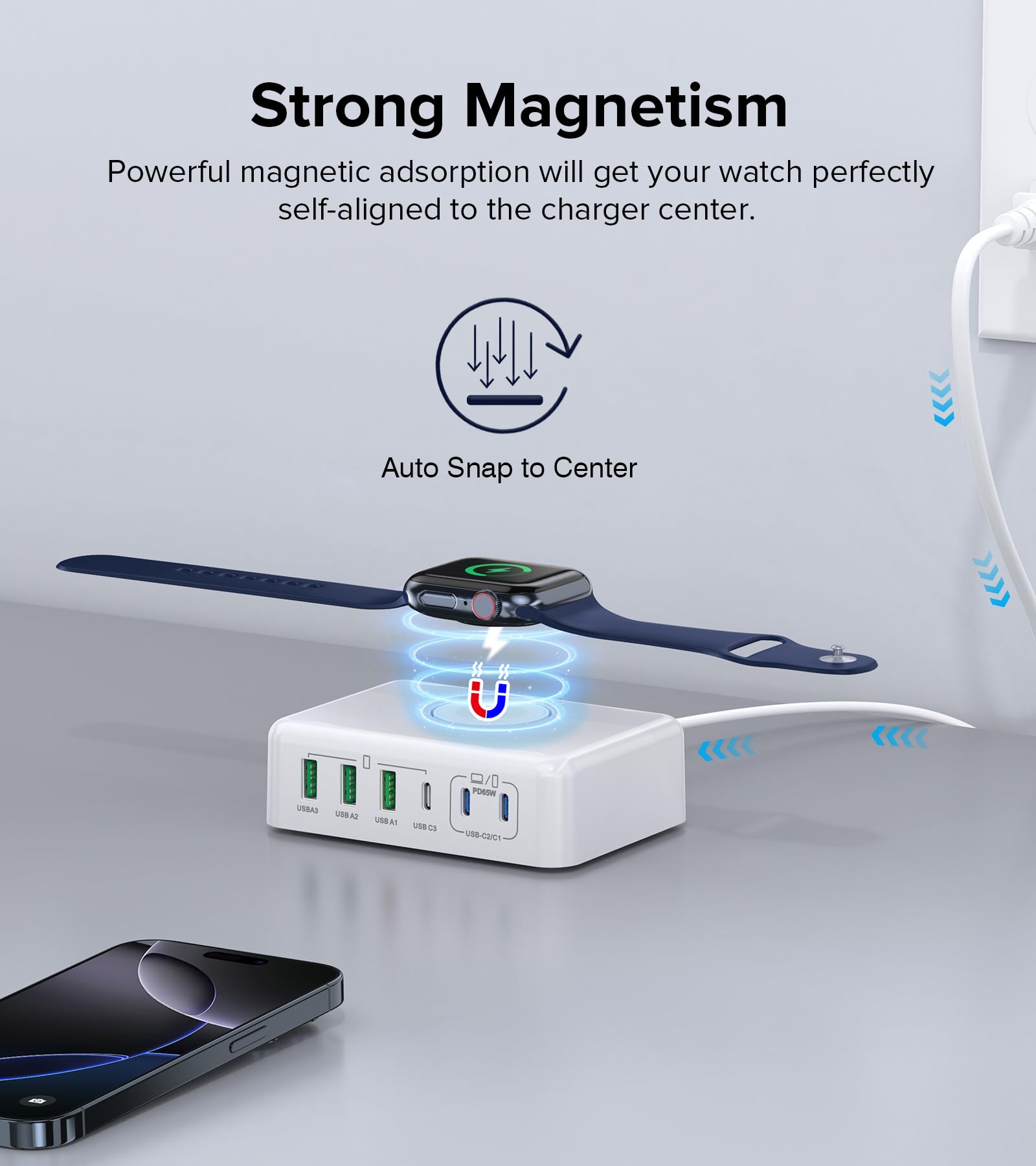 170W Usb C Charging Station Block, Travel Charger For Multiple Devices, Usb C Charger Plug For Iphone 17 16 15 14 13 Series, App