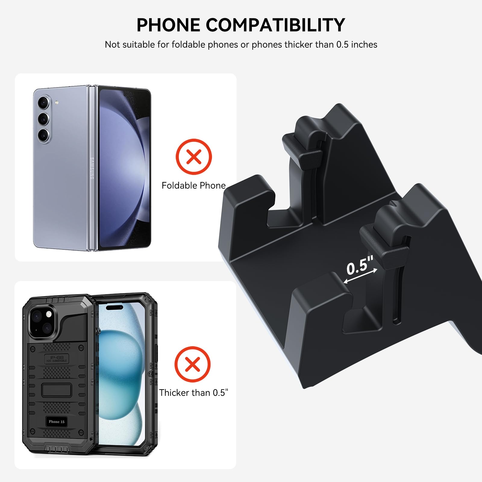 Yonzee Silicone Phone Mount For Tesla Model 3 Accessories 2025 2024,Model Y 2025 - Also Functions As A Vent Hook And Glasses Hol