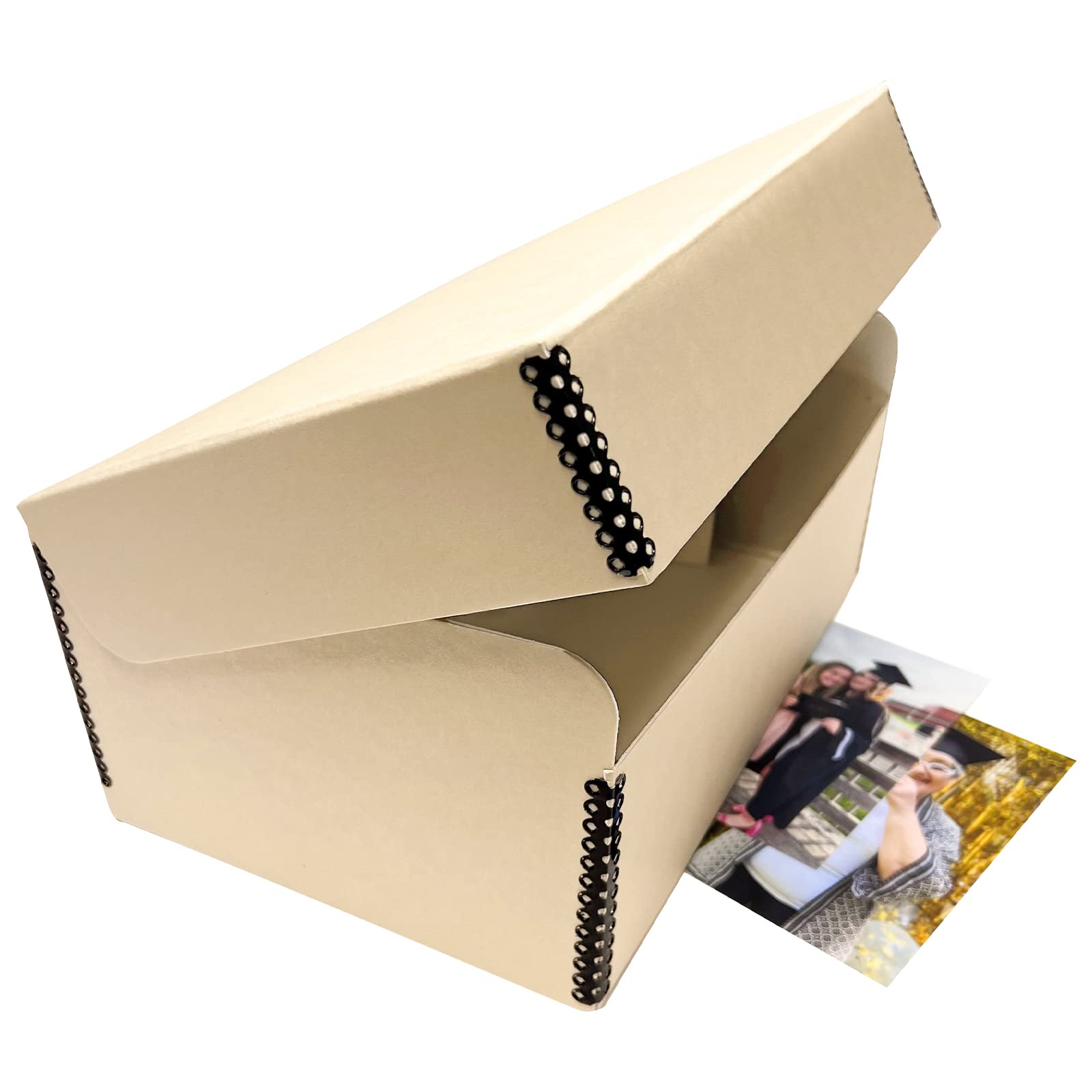Lineco, Tan Hinged Lid Photo Box 5.5'X7.75'X12' Archival Acid Free. Holds Up To 1 100 Of 4X6 Or 5X7 Pictures, Print, Art. Preserve Longevity, Photos Or Documents, Craft, Prints, Cards