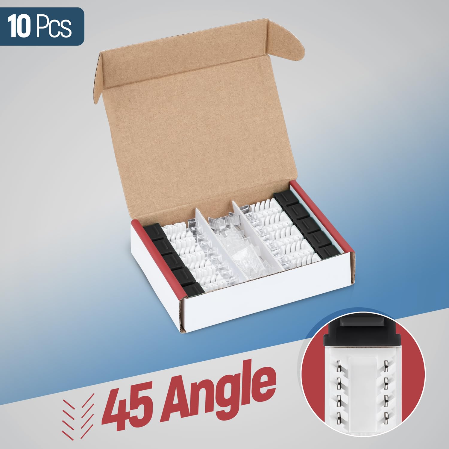 Everest Media Solutions 45 Angled Cat6 Keystone Jack In Black   Slim Profile Rj45 Ethernet Connector   Compatible With 45 Angled