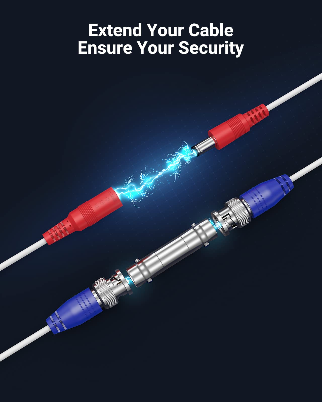 Annke 2 Pack Security Camera Cable 30M/100Ft All In One Bnc Video Power Cables, Bnc Extension Wire Cord For Cctv Camera Dvr Secu