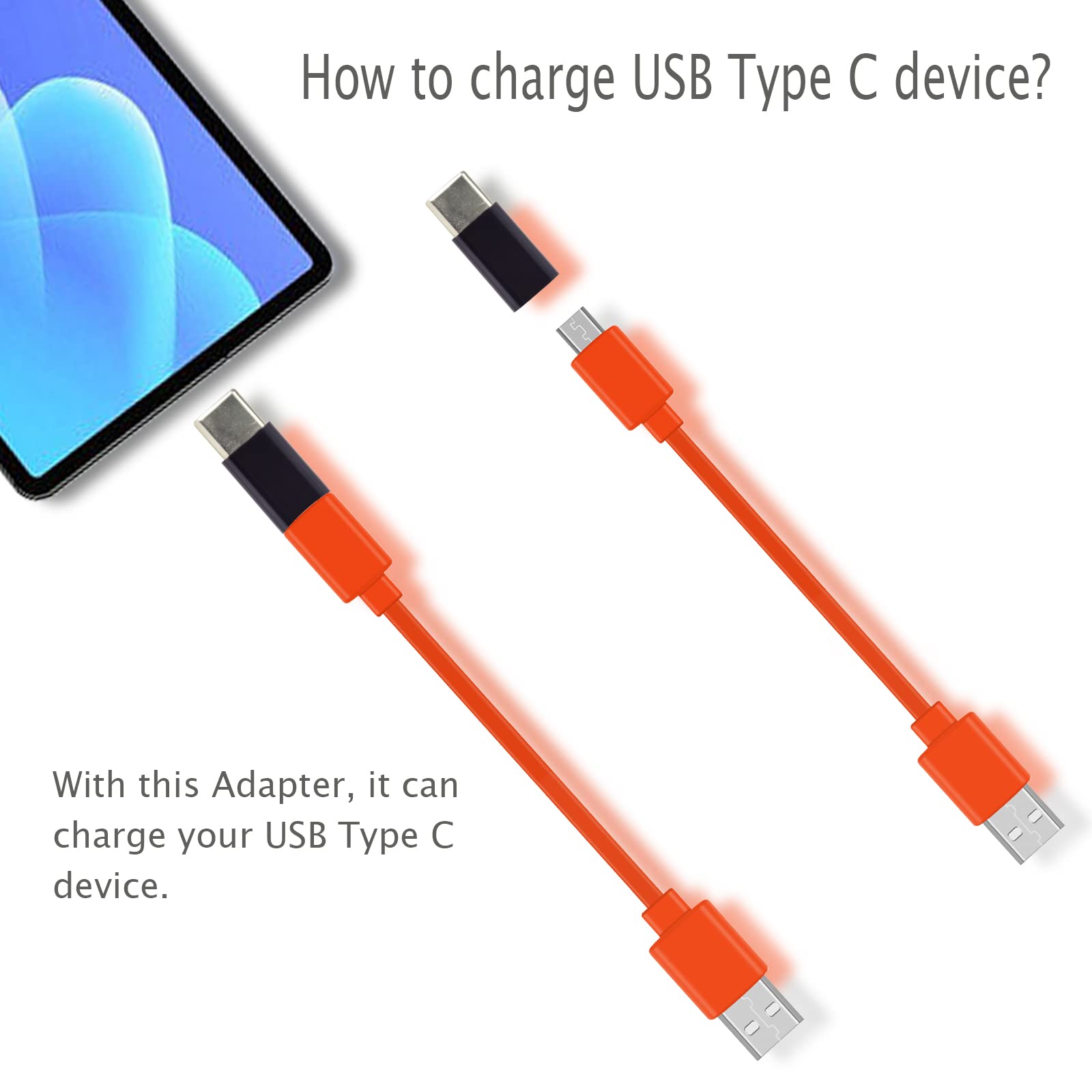 Replacement Charging Power Supply Cable Cord Line For Bose Qc20 Soundlink Beats Powerbeats2 Wireless Studio 2.0 Wireless Headphones Earphones(Orange)