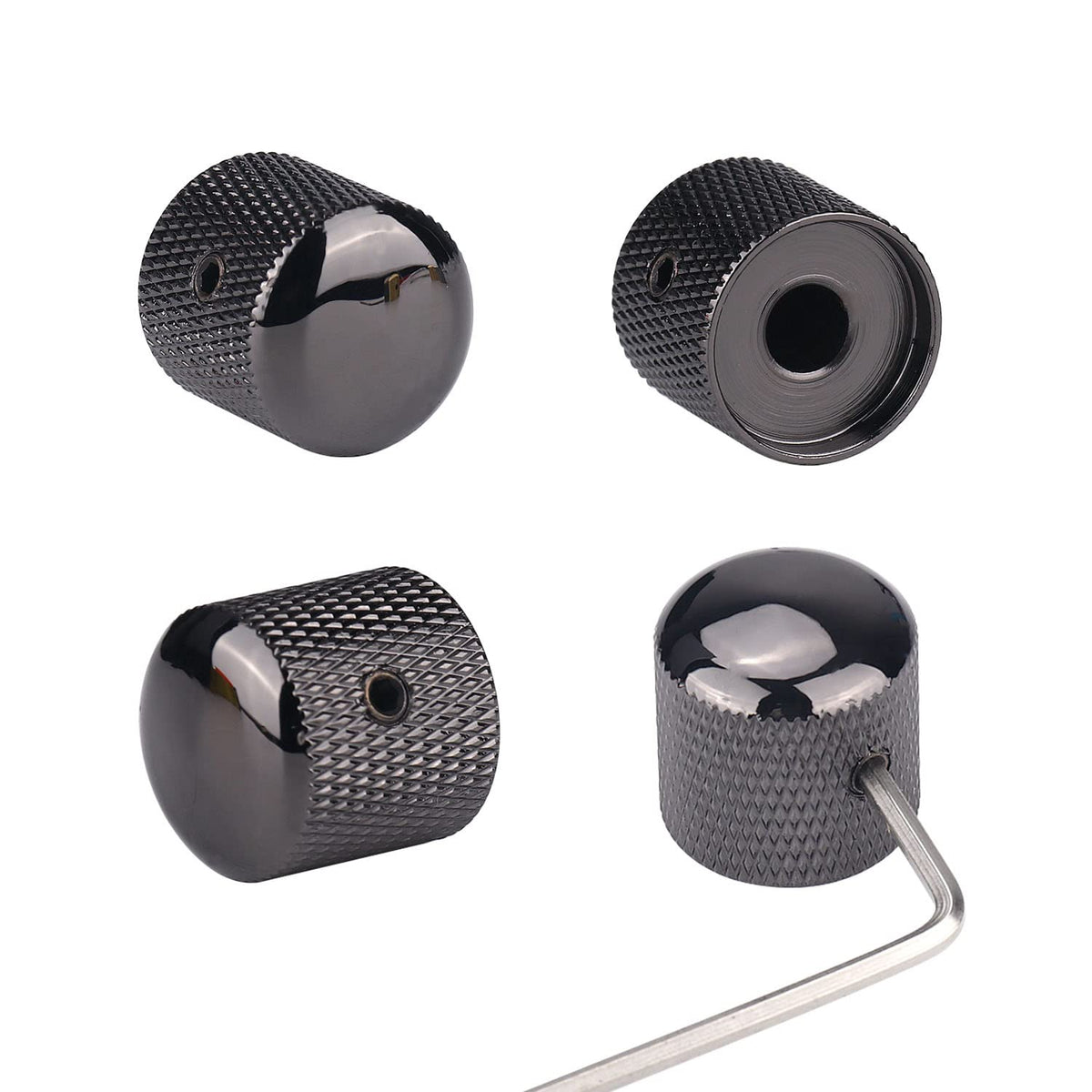 Xiyangjuan 4Pcs Metal Guitar Knobs Volume Tone Control Knobs Dome Knobs With With Allen Keys Screws For Fender Telecaster Gibson