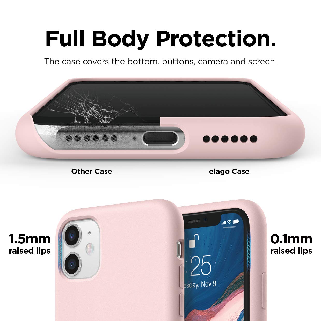 Elago Compatible With Iphone 11 Case, Liquid Silicone Case, Full Body Protective Cover, Shockproof, Slim Phone Case, Anti-Scratc