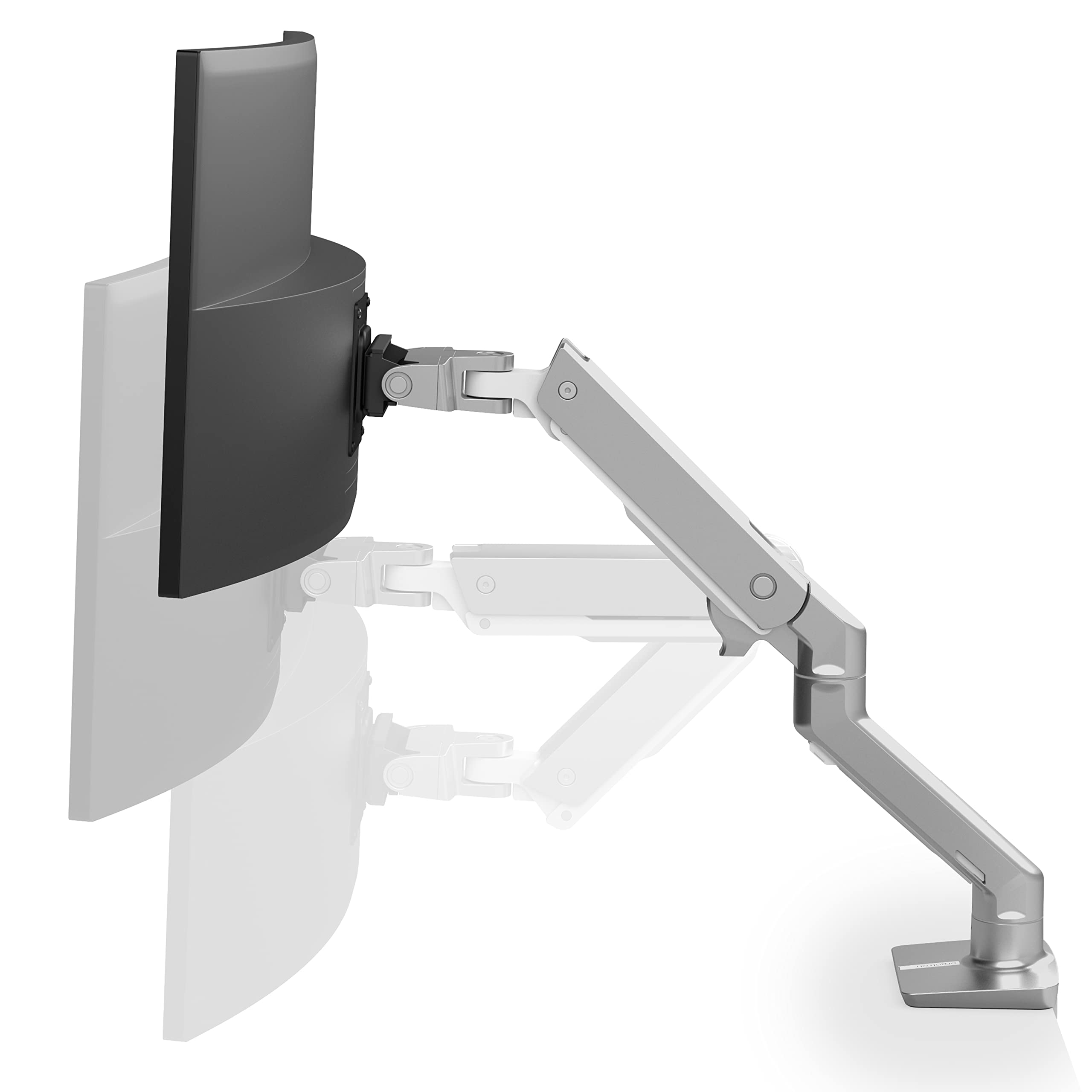 Ergotron � HX Premium Heavy Duty Monitor Arm, Single Monitor VESA Desk Mount � for Flat or Slight Curved Ultrawide Monitors Up to 49 inches, 20 to 42 lbs � Standard Pivot, Polished Aluminum