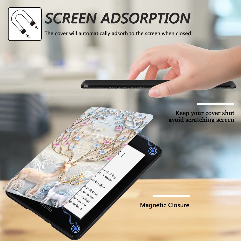 Scsvpn Case For 6.8'' Kindle Paperwhite 11Th Generation 2021 & Signature Edition   Lightweight Pu Leather Shell Cover With Hand