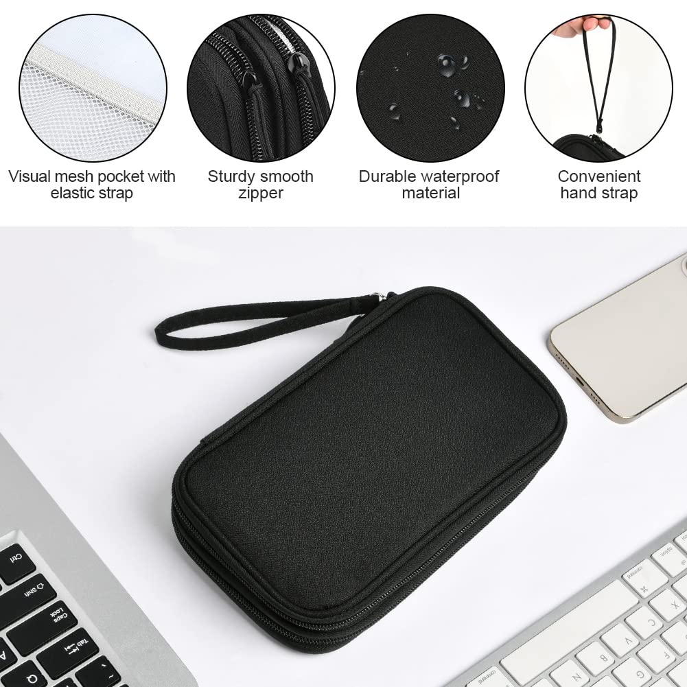 Amfun External Electronic Organizer Bag, Portable Travel Case, Universal Cable Bag With Inner Compartments Mesh Pockets, Tech St