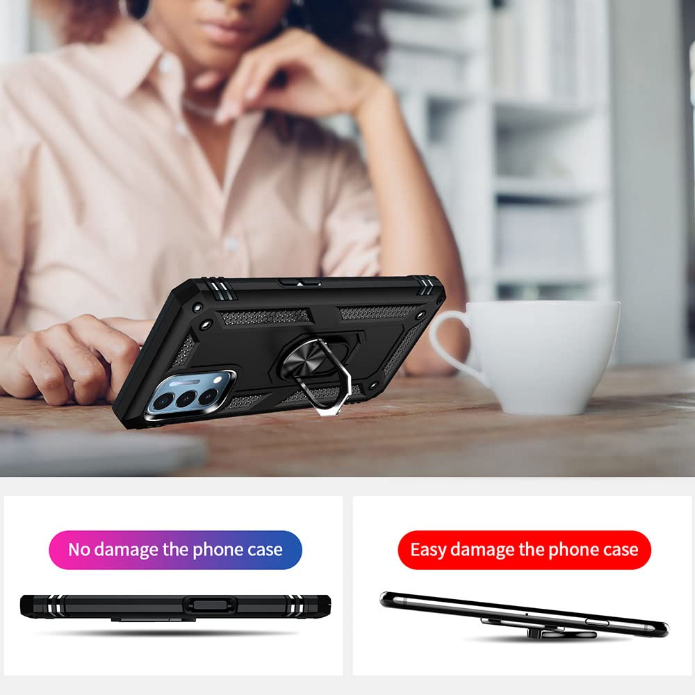 Aozuoton For Oneplus Nord N200 5G Case, Nord N200 5G Phone Case With Hd Screen Protector, [Military Grade 16Ft. Drop Tested] Rin